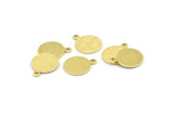Brass Circle Charm, 24 Textured Raw Brass Round Tags With 1 Loop, Findings (15x12x0.80mm) M341