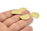 Semi Circle Blank, 12 Raw Brass Half Moon Blanks, Stamping Blanks (22x14x0.80mm) M401