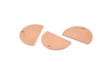 Semi Circle Charm, 12 Raw Copper Half Moon Charms With 1 Hole, Blanks, Stamping Blanks (22x14x0.80mm) M407