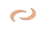 Copper Moon Blank, 24 Raw Copper Crescent Moon Blanks, Stamping Blanks (22x5x0.80mm) M410