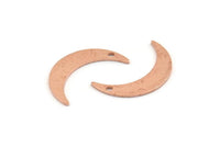 Copper Moon Charm, 24 Raw Copper Crescent Moon Charms With 1 Hole, Stamping Blanks (22x5x0.80mm) M411