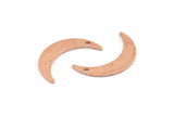 Copper Moon Charm, 24 Raw Copper Crescent Moon Charms With 1 Hole, Stamping Blanks (22x5x0.80mm) M411