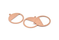 Bakır Yuvarlak Charm, 1 Döngülü 12 Ham Bakır Yuvarlak Charm, Boşluklar, Damgalama Boşlukları (25x0,80 mm) M424