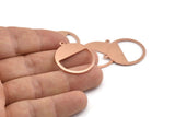 Bakır Yuvarlak Charm, 1 Döngülü 12 Ham Bakır Yuvarlak Charm, Boşluklar, Damgalama Boşlukları (25x0,80 mm) M424