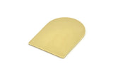 D Shape Blank, 6 Raw Brass D Shaped Stamping Blanks, Findings (28x21x0.80mm) M344