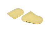 D Shape Blank, 6 Raw Brass D Shaped Stamping Blanks, Findings (28x21x0.80mm) M344