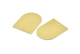 D Shape Blank, 6 Raw Brass D Shaped Stamping Blanks, Findings (28x21x0.80mm) M344