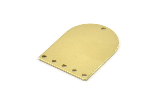 D Şeklinde Tılsım, 6 Delikli 6 Ham Pirinç D Şeklinde Tılsım, Damgalama Boşlukları, Bulgular (28x21x0,80 mm) M347