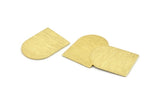 D Shape Blank, 6 Textured Raw Brass D Shaped Stamping Blanks, Findings (28x21x0.80mm) M351