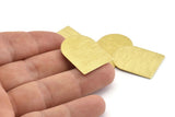 D Shape Blank, 6 Textured Raw Brass D Shaped Stamping Blanks, Findings (28x21x0.80mm) M351