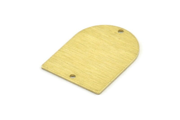 D Şeklinde Tılsım, 2 Delikli 6 Dokulu Ham Pirinç D Şeklinde Tılsım, Damgalama Boşlukları, Bulgular (28x21x0,80 mm) M352
