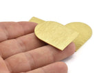 D Shape Blank, 4 Textured Raw Brass D Shaped Stamping Blanks, Findings (35x28x0.80mm) M348