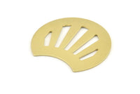 Brass Shell Blank, 4 Raw Brass Shell Stamping Blanks, Findings (35x28x0.80mm) M375