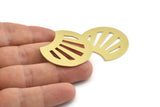 Brass Shell Blank, 4 Raw Brass Shell Stamping Blanks, Findings (35x28x0.80mm) M375