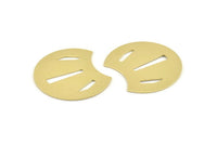 Brass Shell Blank, 4 Raw Brass Shell Stamping Blanks, Findings (35x28x0.80mm) M374