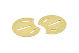 Brass Shell Blank, 4 Raw Brass Shell Stamping Blanks, Findings (35x28x0.80mm) M374