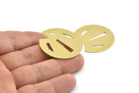 Brass Shell Blank, 4 Raw Brass Shell Stamping Blanks, Findings (35x28x0.80mm) M374