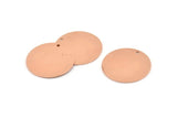 Copper Round Tag, 6 Raw Copper Stamping Tags, Personalized Letter Tag, Necklace, Bracelet Charm (25x0.80mm) D0470