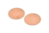 Copper Round Tag, 6 Raw Copper Round Charms With 1 Hole, Stamping Tags, Personalized Letter Tag (25x0.80mm) M423