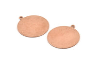 Copper Round Tag, 6 Raw Copper Round Charms With 1 Loop, Stamping Tags, Personalized Letter Tag (25x0.80mm) M426