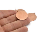 Copper Round Tag, 6 Raw Copper Round Charms With 1 Loop, Stamping Tags, Personalized Letter Tag (25x0.80mm) M426