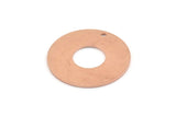Copper Round Tag, 8 Raw Copper Round Charms With 1 Hole, Copper Pendants (25x0.80mm) M433