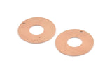 Copper Round Tag, 8 Raw Copper Round Charms With 1 Hole, Copper Pendants (25x0.80mm) M433