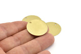Brass Round Tag, 8 Raw Brass Round Charms With 1 Hole, Stamping Tags, Personalized Tag (25x0.80mm) M436