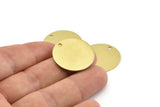 Brass Round Tag, 8 Raw Brass Round Charms With 1 Hole, Stamping Tags, Personalized Letter Tag (25x0.80mm) M436