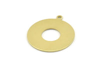 Brass Round Tag, 10 Raw Brass Round Charms With 1 Loop, Brass Pendants (25x0.80mm) M429