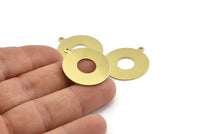 Brass Round Tag, 10 Raw Brass Round Charms With 1 Loop, Brass Pendants (25x0.80mm) M429