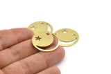 Brass Star Blank, 10 Raw Brass Moon And Star Blanks, Findings (25x0.80mm) M437