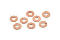 Copper Circle Charm, 100 Raw Copper Circle Charms With 1 Hole (8x0.80mm) M358