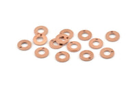 Copper Circle Charm, 100 Raw Copper Circle Charms With 1 Hole (8x0.80mm) M358