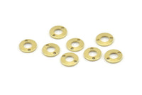 Brass Circle Charm, 100 Raw Brass Circle Connectors With 2 Holes (8x0.80mm) M363