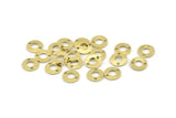 Brass Circle Charm, 100 Raw Brass Circle Connectors With 2 Holes (8x0.80mm) M363