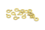 Brass Circle Charm, 50 Textured Raw Brass Circle Charms With 1 Loop, Findings (11x8x0.80mm) M360