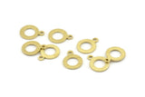 Brass Circle Charm, 50 Textured Raw Brass Circle Charms With 1 Loop, Findings (13x10x0.80mm) M361