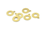 Brass Circle Charm, 24 Textured Raw Brass Circle Charms With 1 Loop, Findings (15x12x0.80mm) M362