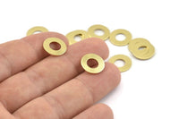 Brass  Round Connector, 24 Raw Brass Round Disc, Middle Hole Connectors, Bead Caps, Findings (12x0.80mm) D1415