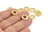 Brass  Round Connector, 24 Raw Brass Round Disc, Middle Hole Connectors, Bead Caps, Findings (12x0.80mm) D1415