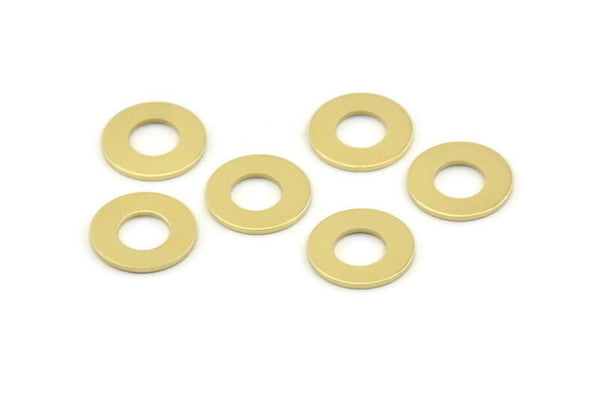 Brass  Round Connector, 50 Raw Brass Round Disc, Middle Hole Connectors, Bead Caps, Findings (12x0.80mm) M365