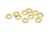 Brass Circle, 50 Raw Brass Round Disc, Brass Circle Charm With 2 Holes, Connectors, Findings (12x0.80mm) M367