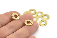 Brass Circle, 50 Raw Brass Round Disc, Brass Circle Charm With 2 Holes, Connectors, Findings (12x0.80mm) M367
