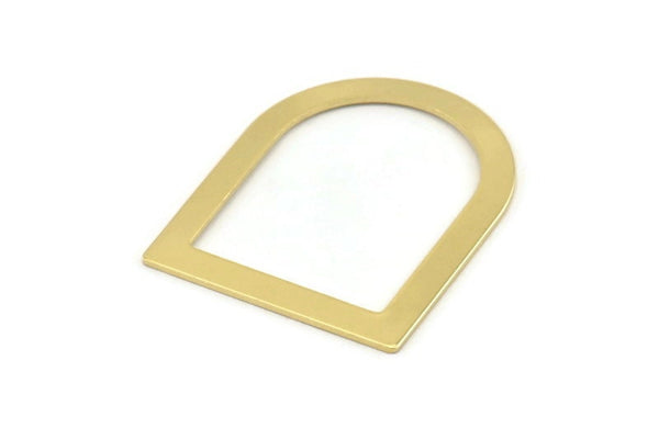 D Shape Rings - 10 Raw Brass D Shape Connectors, Rings (35x28x0.80mm) M383