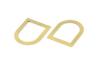 D Shape Rings - 10 Raw Brass D Shape Connectors, Rings (35x28x0.80mm) M383