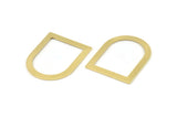 D Shape Rings - 10 Raw Brass D Shape Connectors, Rings (35x28x0.80mm) M383