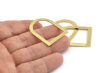 D Shape Rings - 10 Raw Brass D Shape Connectors, Rings (35x28x0.80mm) M383