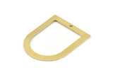 D Shape Rings - 10 Raw Brass D Shape Charms With 1 Hole, Pendants (35x28x0.80mm) M384