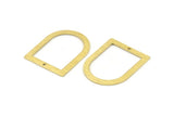 D Shape Rings - 10 Textured Raw Brass D Shape Charms With 1 Hole, Pendants (35x28x0.80mm) M380